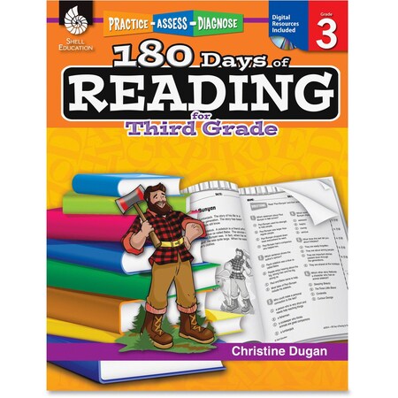 Shell Education 180 Days of Reading Book for Third Grade 50924